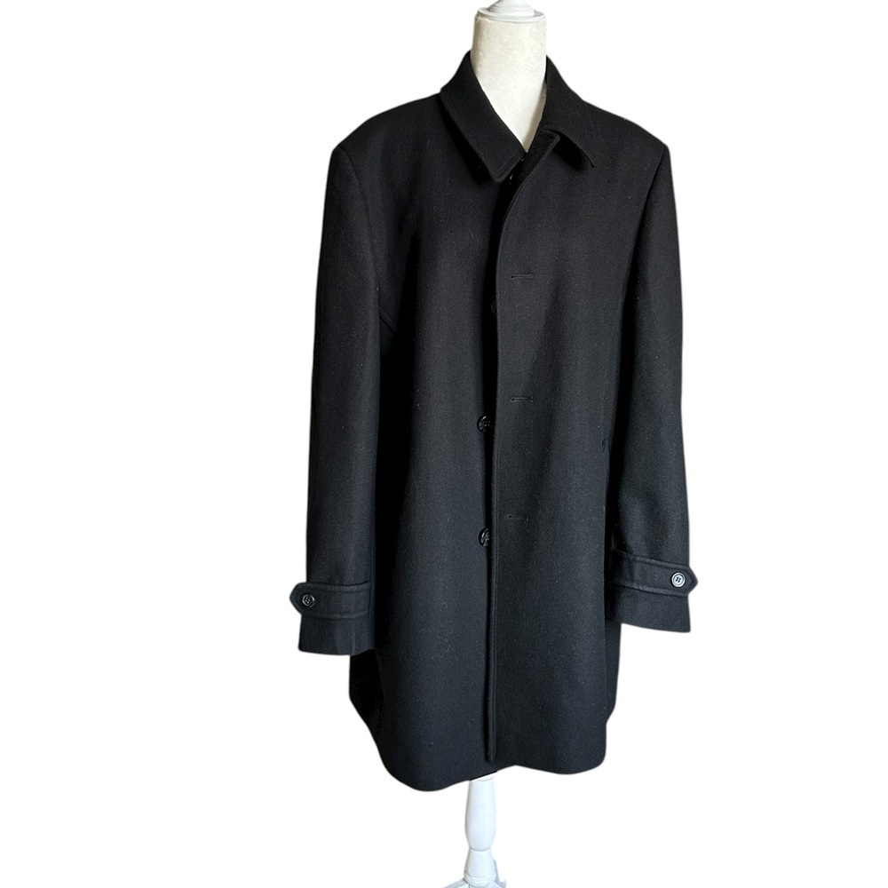 Wool Classic Black Men's Coat - Medium - Picture 2 of 15